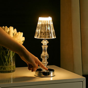 Lillian 12.75" Bohemian Classic Acrylic Rechargeable Integrated LED Table Lamp - JONATHAN Y